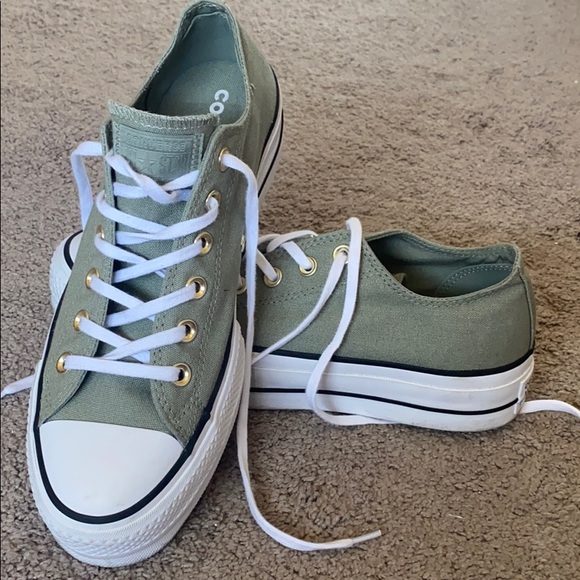 platform converse sage green